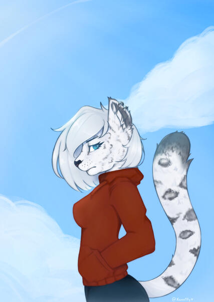 Halfbody with simple background